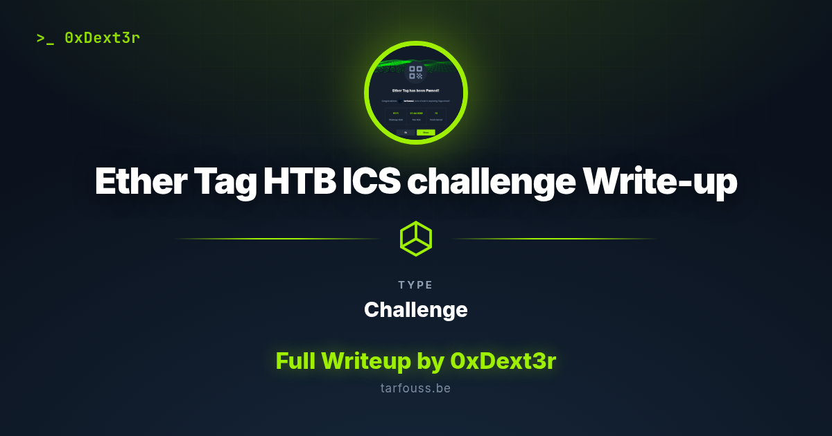 Ether Tag HTB ICS challenge Write-up share card