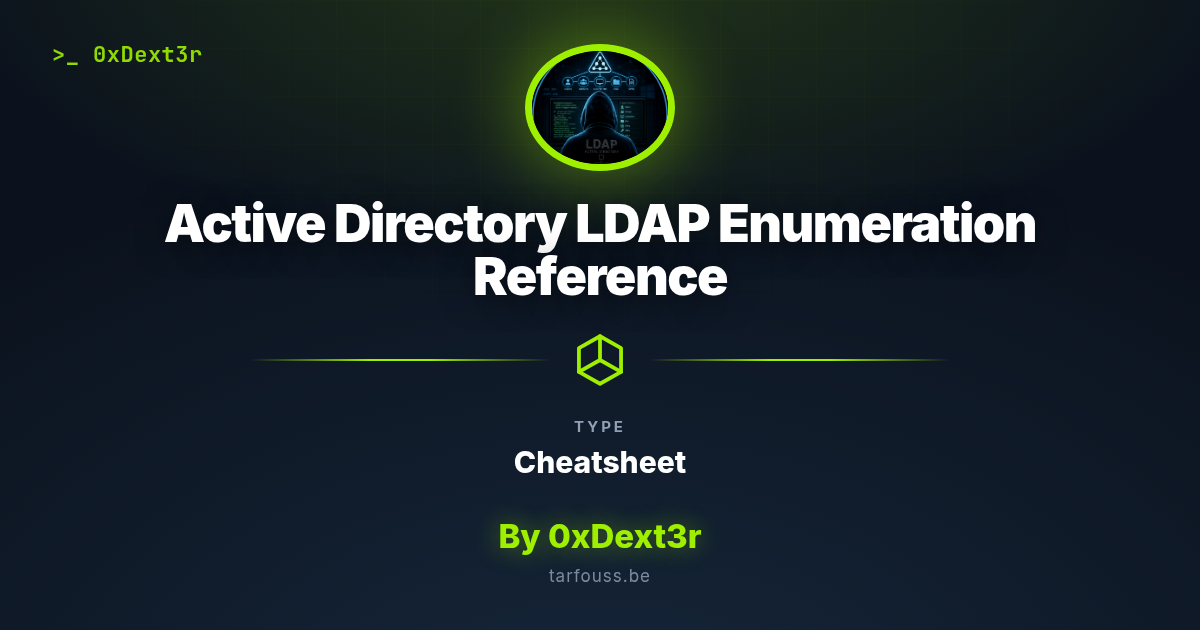 Active Directory LDAP Enumeration Reference share card