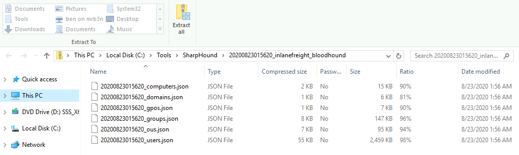 SharpHound output zip